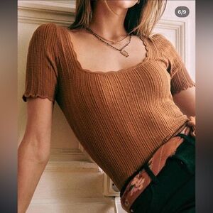 Sezane Anil Jumper Top Coffee - Small